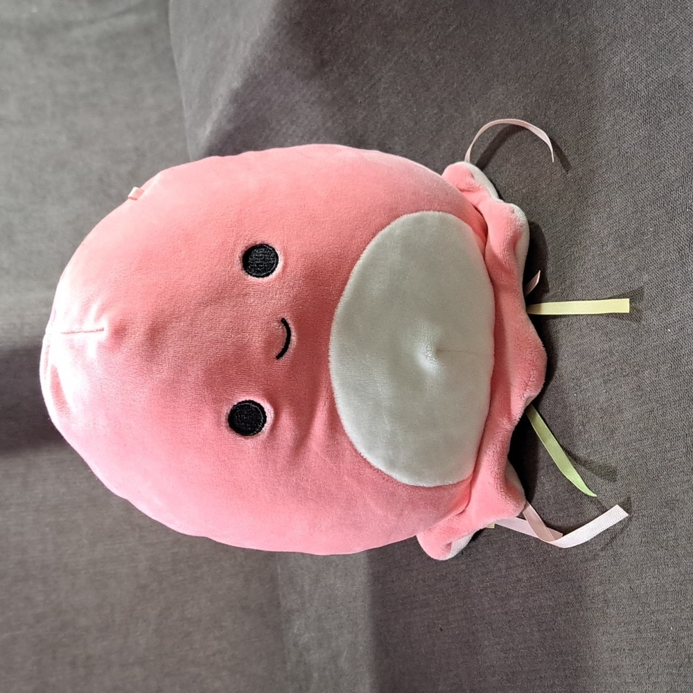 Squishmallows Selema The Jellyfish Pink with Ribbons Stuffed Toy Plush VG 8"